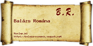 Balázs Romána névjegykártya
