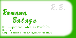 romana balazs business card